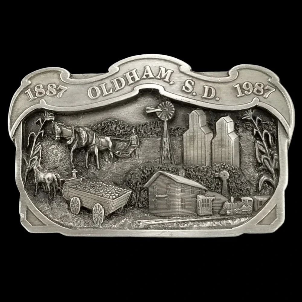Oldham SD 1887 1987 Centennial‎ Commemorative Belt Buckle Pewter Limited Edition